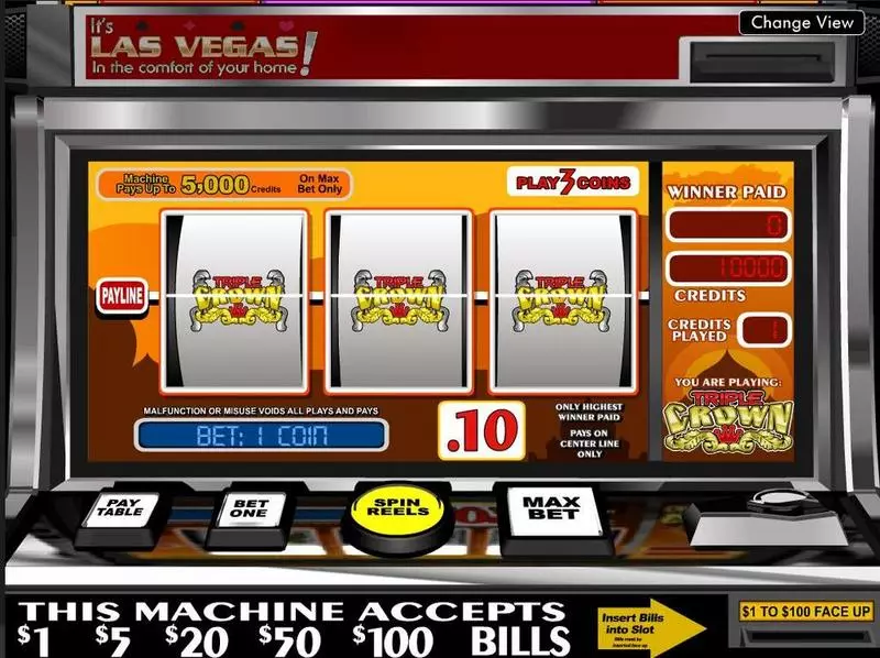 Triple Crown BetSoft Slots - Introduction Screen