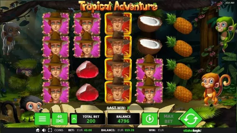 Tropical Adventure StakeLogic Slots - Main Screen Reels