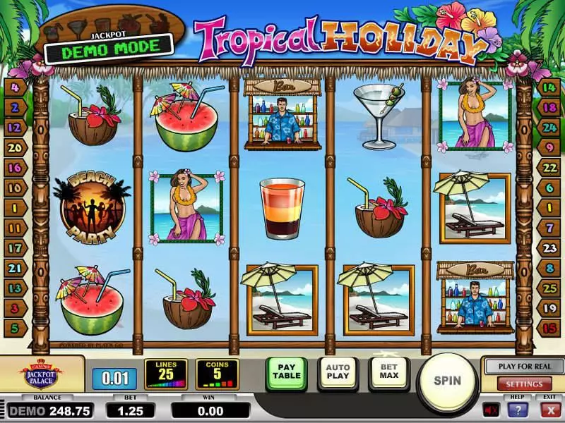 Tropical Holiday Play'n GO Slots - Main Screen Reels