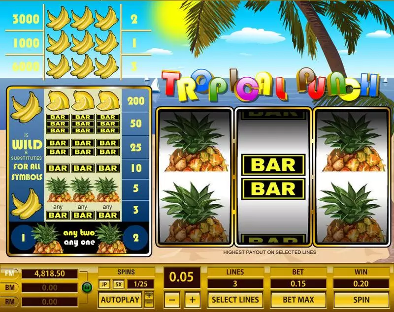 Tropical Punch Topgame Slots - Main Screen Reels