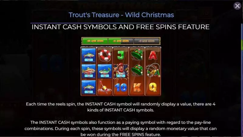 Trout’s Treasure – Wild Christmas Spinomenal Slots - Free Spins Feature