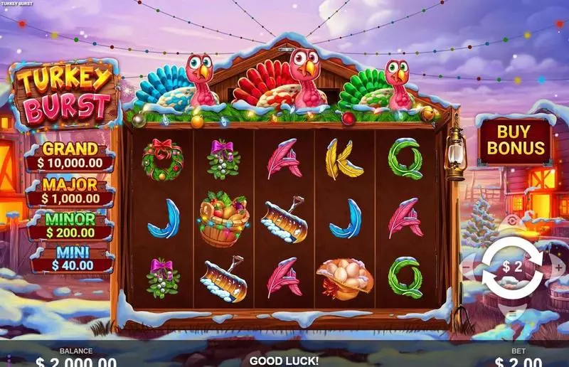 Turkey Burst Wizard Gaming Slots - Main Screen Reels