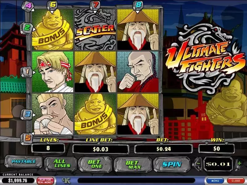 Ultimate Fighters PlayTech Slots - Main Screen Reels