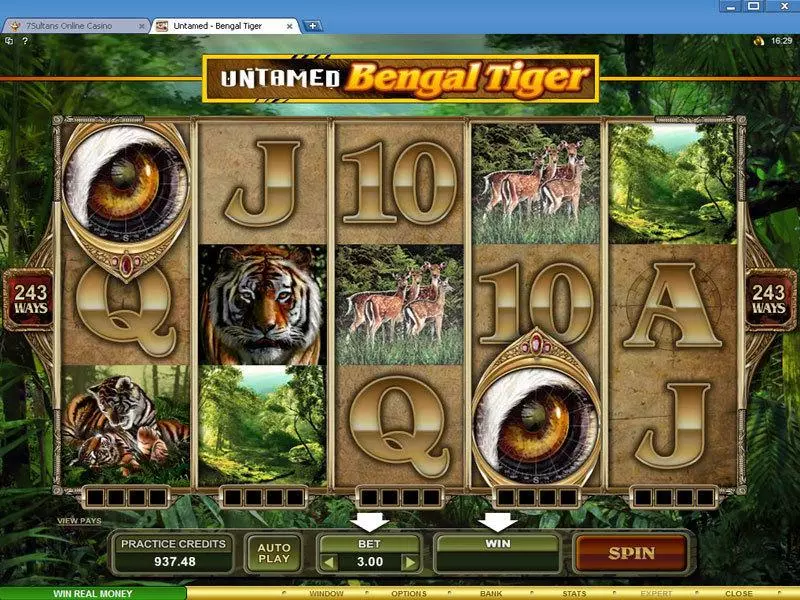 Untamed - Bengal Tiger Microgaming Slots - Main Screen Reels