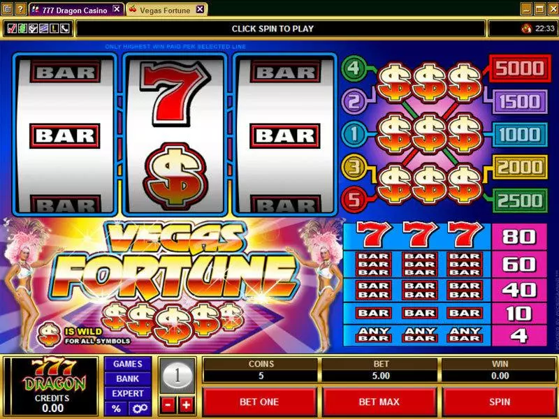 Vegas Fortune Microgaming Slots - Main Screen Reels