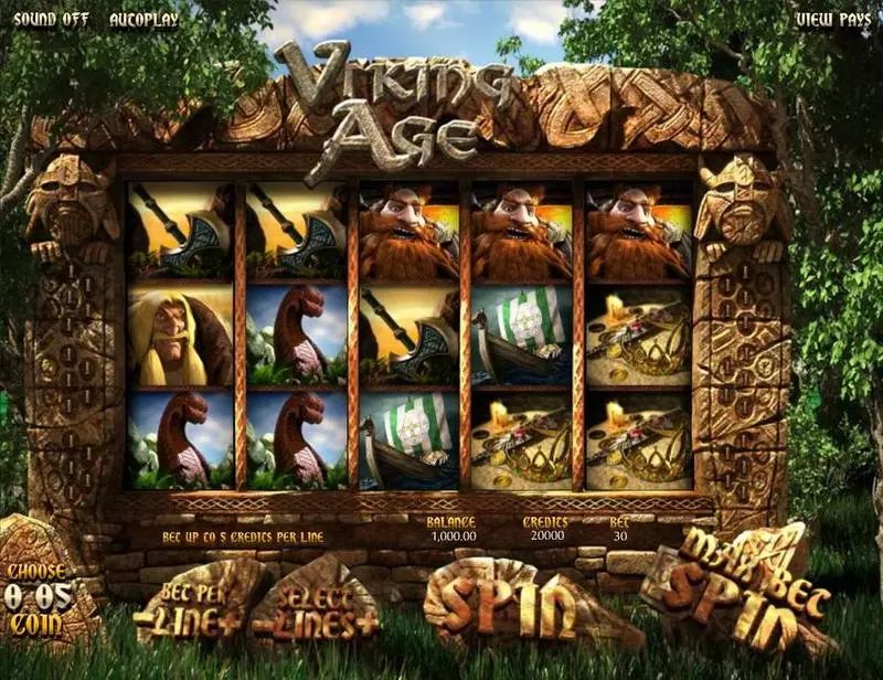 Viking Age BetSoft Slots - Main Screen Reels