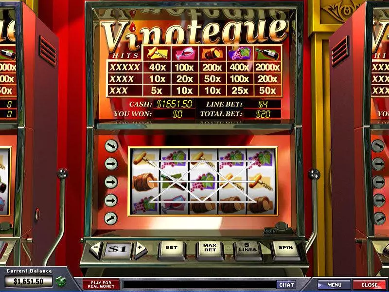 Vinoteque PlayTech Slots - Main Screen Reels