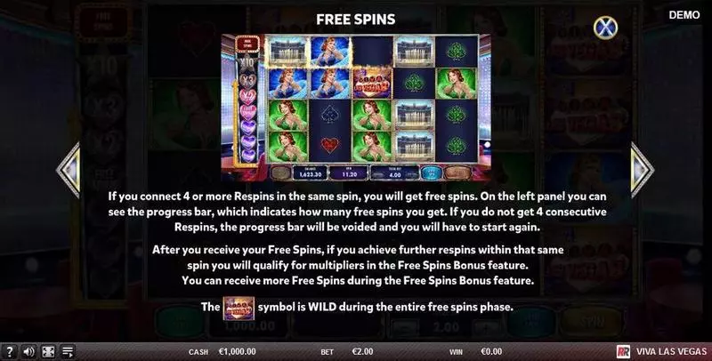 Viva Las Vegas Red Rake Gaming Slots - Free Spins Feature