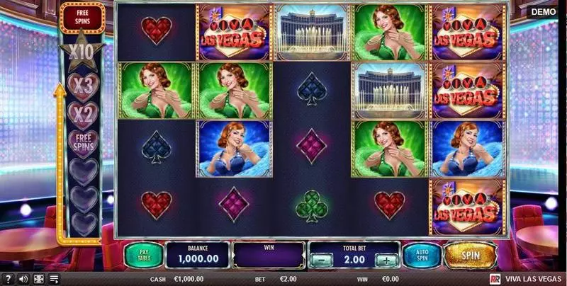 Viva Las Vegas Red Rake Gaming Slots - Main Screen Reels