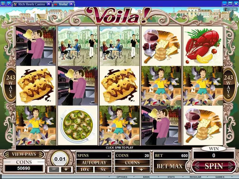Voila Microgaming Slots - Main Screen Reels