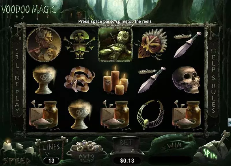 Voodoo Magic RTG Slots - Main Screen Reels