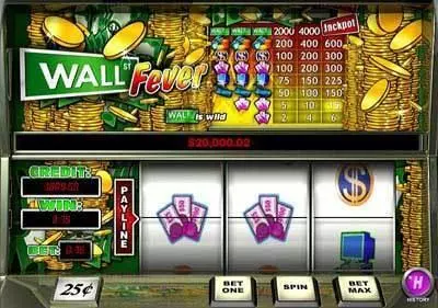 Wall st Fever 1 Line PlayTech Slots - Main Screen Reels
