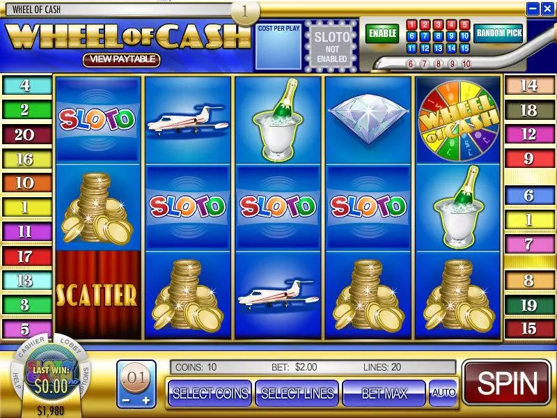 Wheel of Cash Rival Slots - Main Screen Reels