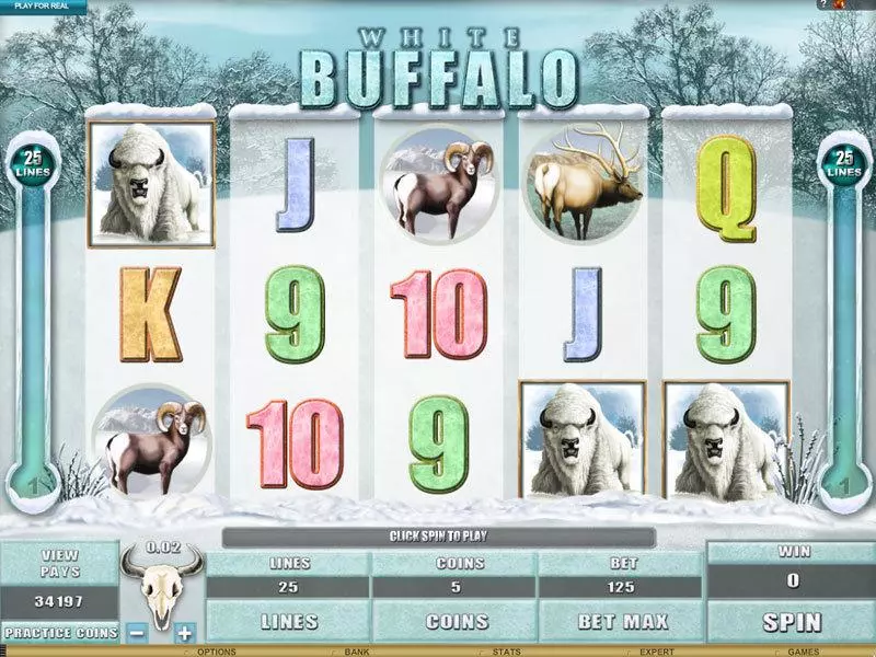 White Buffalo Genesis Slots - Main Screen Reels