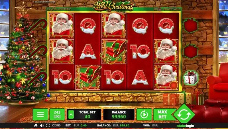 Wild Christmas StakeLogic Slots - Main Screen Reels