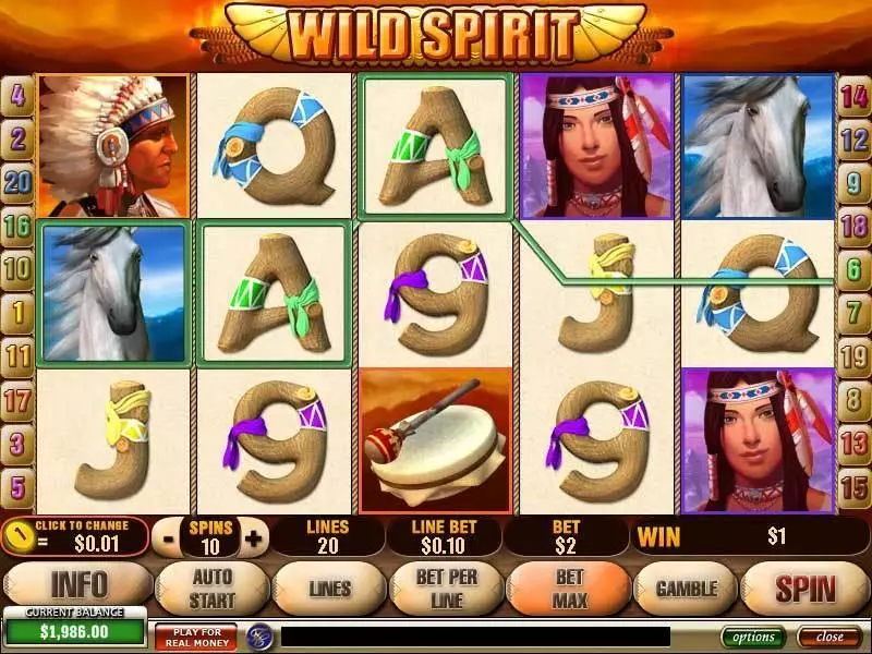 Wild Spirit PlayTech Slots - Main Screen Reels