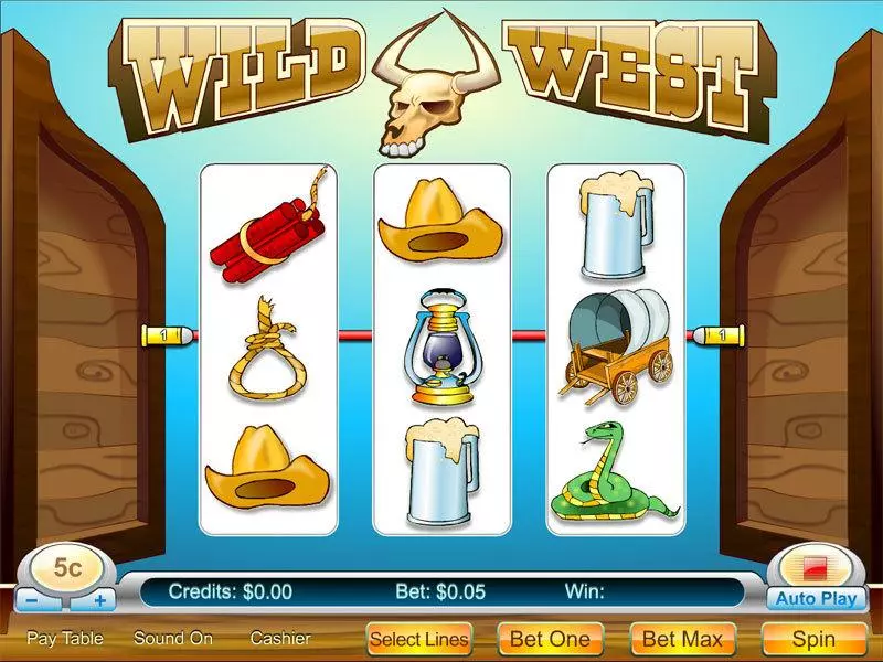 Wild West 3-reel Byworth Slots - Main Screen Reels