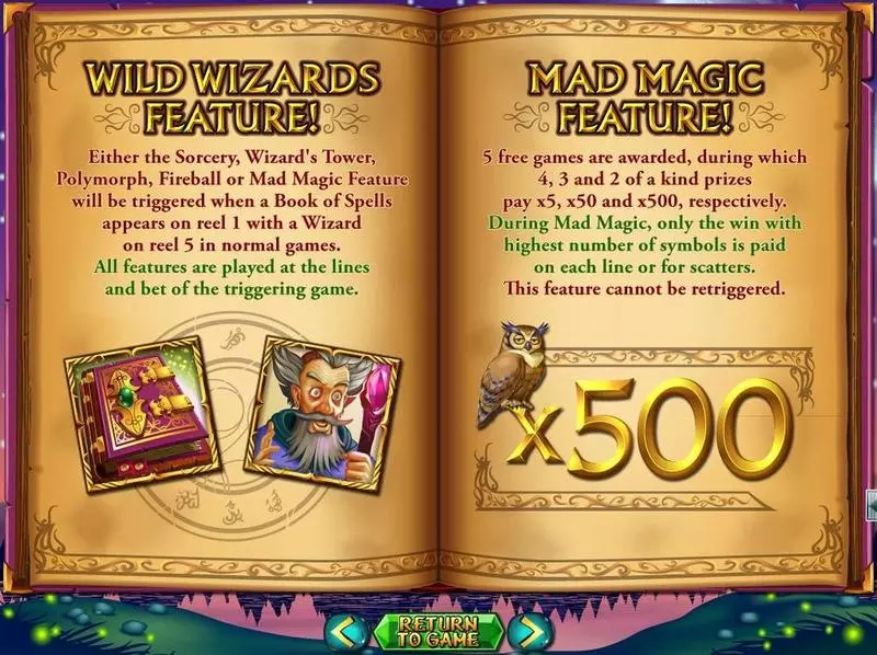 Wild Wizards RTG Slots - Info and Rules