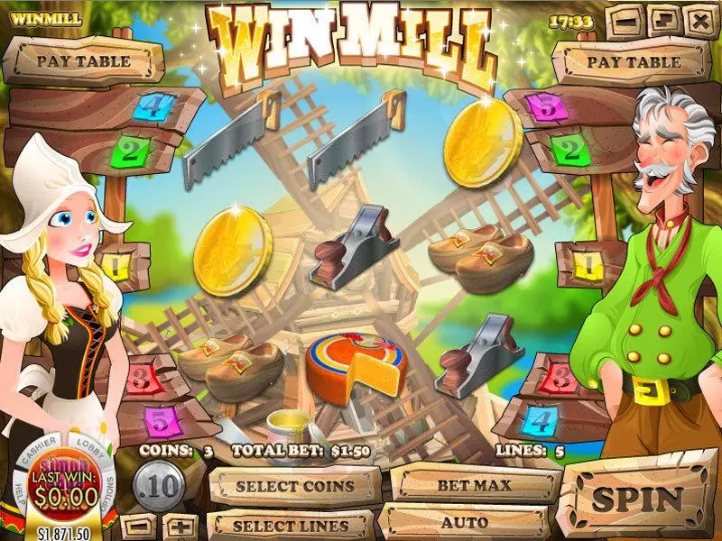 Win Mill Rival Slots - Main Screen Reels