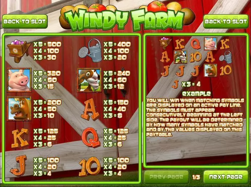 Windy Farm Rival Slots - Info and Rules