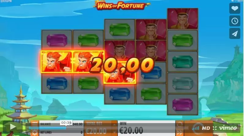 Wins of Fortune Quickspin Slots - Main Screen Reels