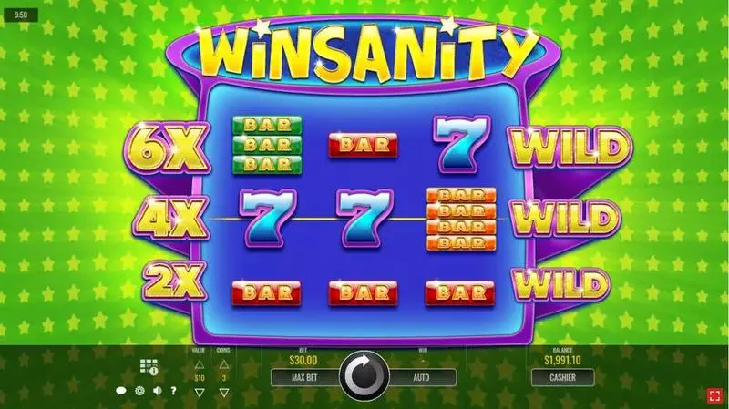 Winsanity Rival Slots - Main Screen Reels