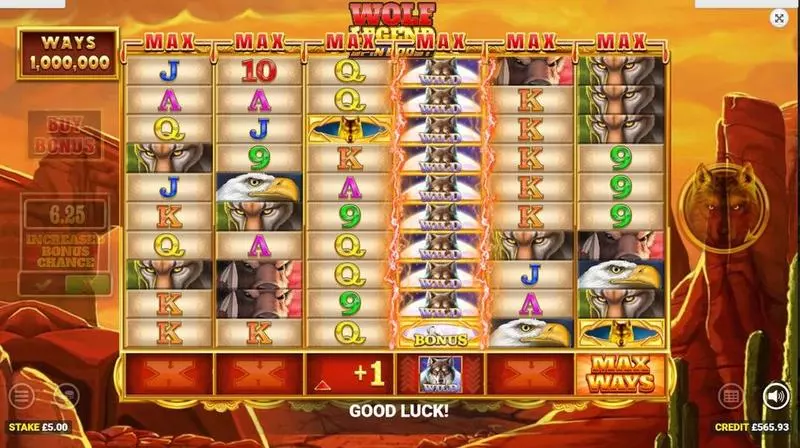 Wolf Legend Spin Boost Blueprint Gaming Slots - Main Screen Reels