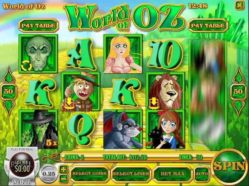 World of Oz Rival Slots - Main Screen Reels