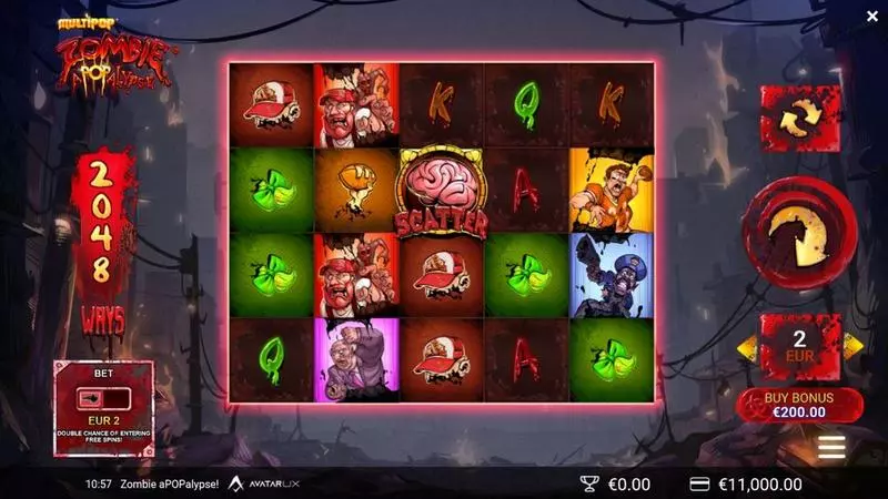 Zombie aPOPalypse AvatarUX Slots - Main Screen Reels