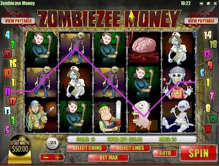 Zombiezee Money Rival Slots - Introduction Screen